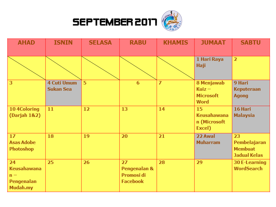 Jadual Sept 17