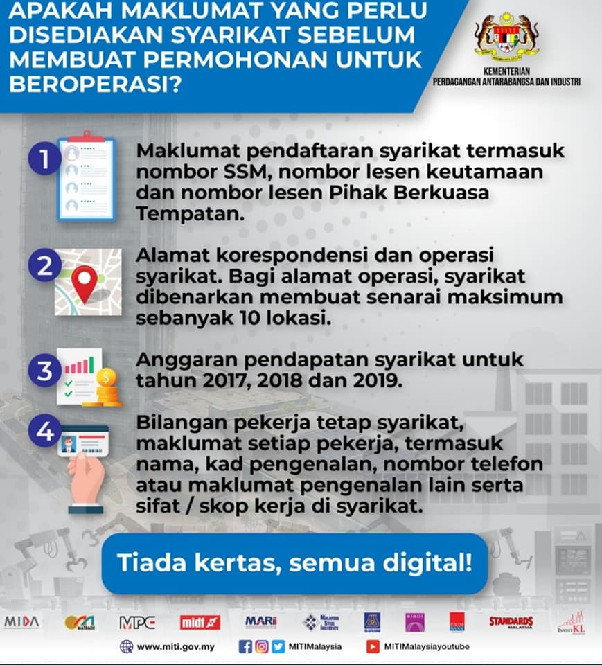 Permohonan operasi syarikat
