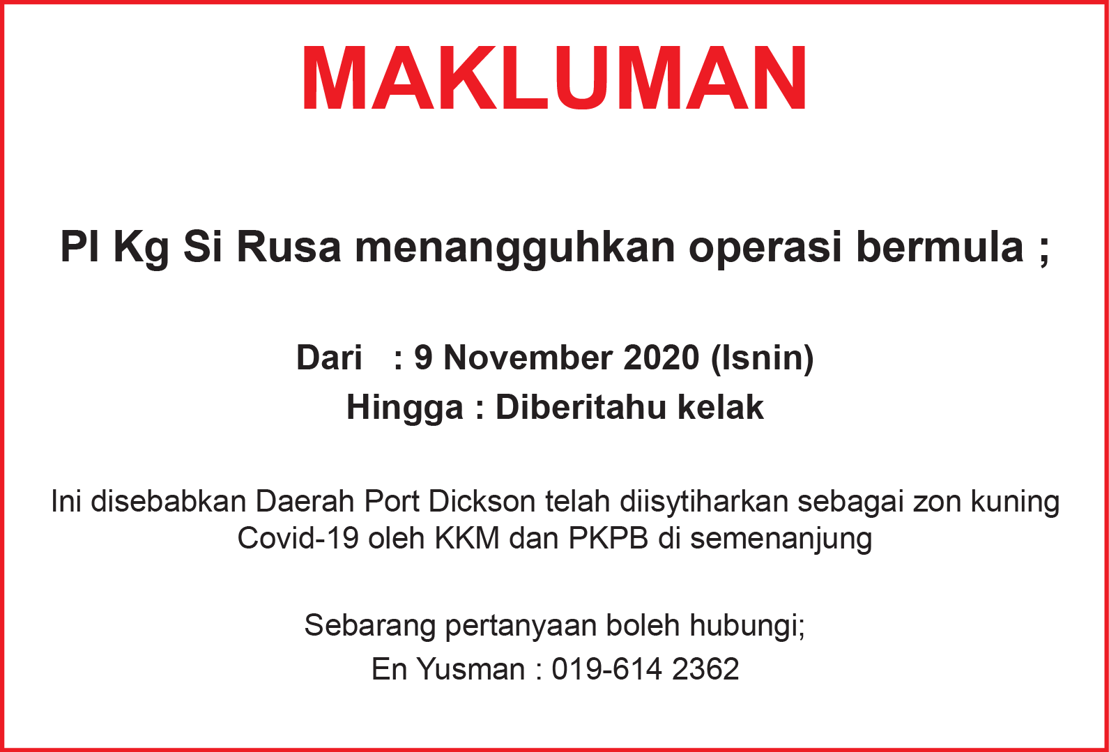 Notis penutupan PI PKPB Nov 2020
