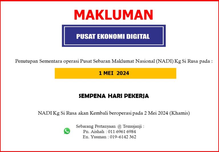 Notis penutupan PEDi 1 Mei 24 2