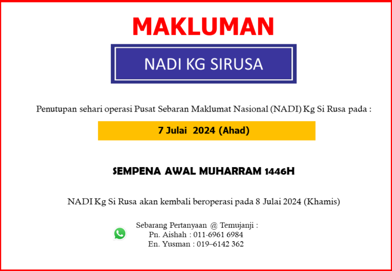 Notis penutupan NADI 7 Jul 24